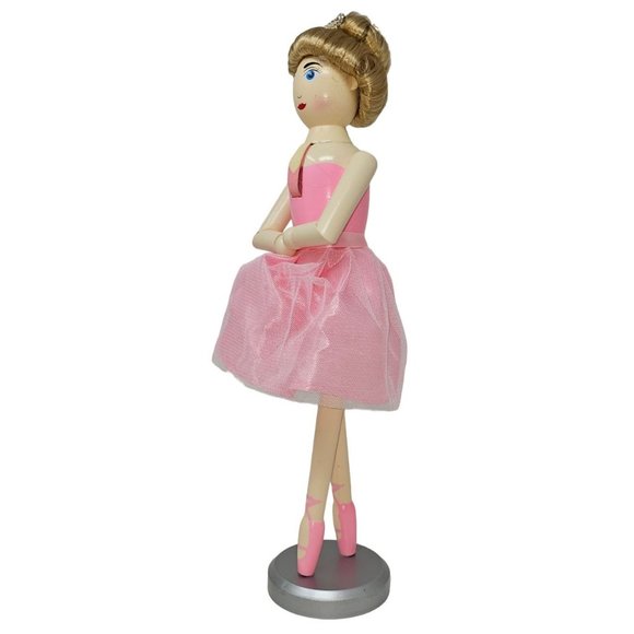 Pink Ballerina Dancer Dance 16" Wood Nutcracker, Christmas Gift - Picture 2 of 4